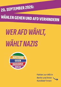 Berlin - Flyer zur Wahl - Wer AfD wählt, wählt Nazis