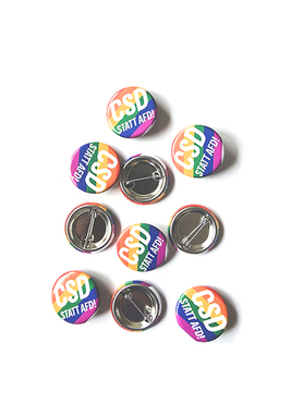 Buttons "CSD statt AfD"