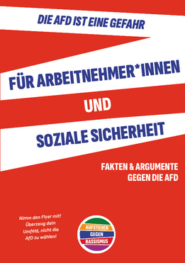 Flyer "Die AfD ist eine Gefahr für Arbeitnehmer*innen"