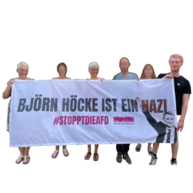 Transparent "Björn Höcke ist ein Nazi"