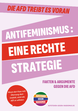 Flyer S "Antifeminismus: Eine rechte Strategie"