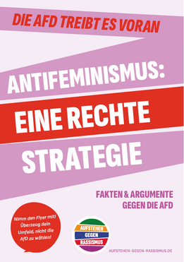 Flyer "Antifeminismus: Eine rechte Strategie"